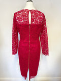 PER UNA SPEZIALE RED FLORAL LACE SPECIAL OCCASION DRESS SIZE 18