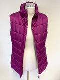 HOBBS RASPBERRY PINK QUILTED PADDED GILET SIZE 12