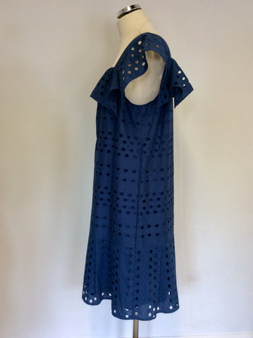 SEE BY CHLOE BLUE COTTON SHIFT DRESS SIZE 16