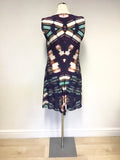 REISS GITA MULTI COLOURED PRINT SLEEVELESS FLIPPY DRESS SIZE 12