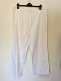 BRAND NEW OLSEN VERA WHITE LINEN & COTTON TROUSERS SIZE 20