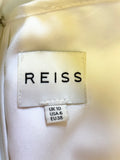 REISS BRITT OFF WHITE EMBROIDERED INLAY FIT & FLARE DRESS SIZE 10