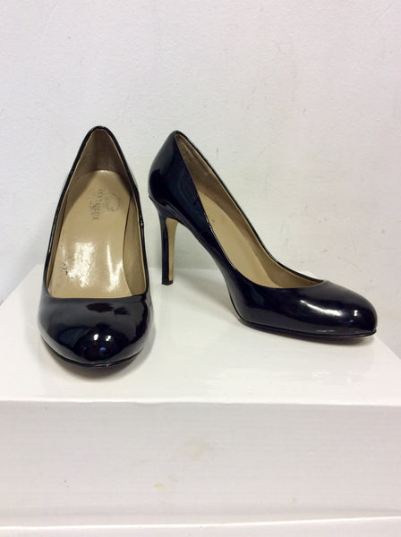 ANN TAYLOR BLACK PLACK PATENT HEELS SIZE 4.5 / 37.5