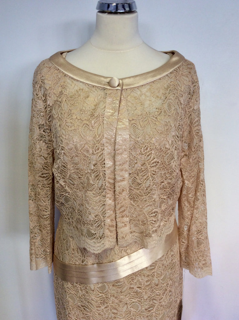 BRAND NEW DRESS CODE BY VEROMIA CHAMPAGNE LACE DRESS & JACKET SIZE 20 ...