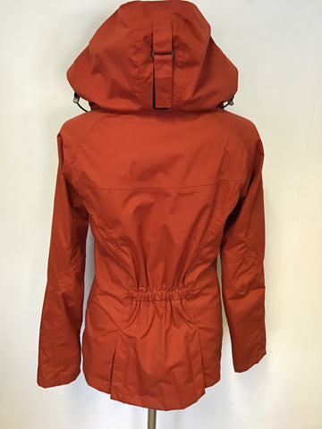 MUSTO BR1 DARK ORANGE CONCEALED HOOD ZIP UP JACKET SIZE 8