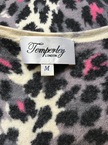 TEMPERLEY ANIMAL PRINT LONG WOOL CARDIGAN SIZE M