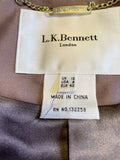 LK BENNETT BRONZE SILK & COTTON BLEND BELTED PENCIL DRESS & JACKET SUIT SIZE 12