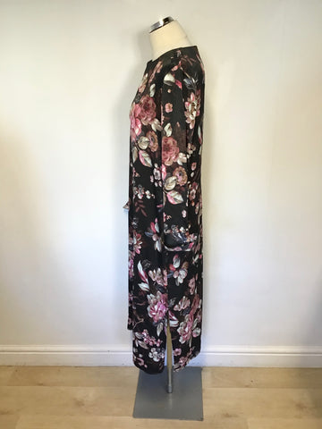 MODERN RARITY FLORAL PRINT LONG SLEEVE CALF LENGTH DRESS SIZE 12