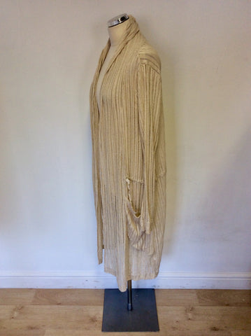 SANDWICH BEIGE LINEN BLEND LONG CARDIGAN SIZE L