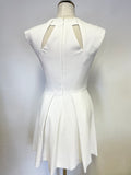 KAREN MILLEN WHITE CUT OUT DETAIL SLEEVELESS FIT & FLARE DRESS SIZE 10