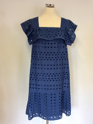 SEE BY CHLOE BLUE COTTON SHIFT DRESS SIZE 16