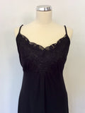 MONSOON BLACK STRAPPY EMBROIDERED TOP MAXI DRESS SIZE 14