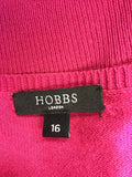 HOBBS DEEP PINK SILK,COTTON & CASHMERE 3/4 SLEEVE CARDIGAN SIZE 16