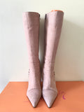 CARVELA VICTORIANA LIGHT PINK SUEDE HEELED BOOTS SIZE 6/39