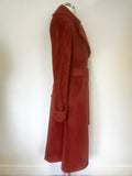 BRAND NEW REISS RED SURI ALPACA & VIRGIN WOOL TIE BELT LONG COAT SIZE S