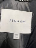 JIGSAW BLACK COLLARED V NECKLINE PADDED JACKET SIZE 14