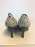 NEW EX DISPLAY IRREGULAR CHOICE BLUE & PINK FLORAL PRINT HEELS SIZE 5/38