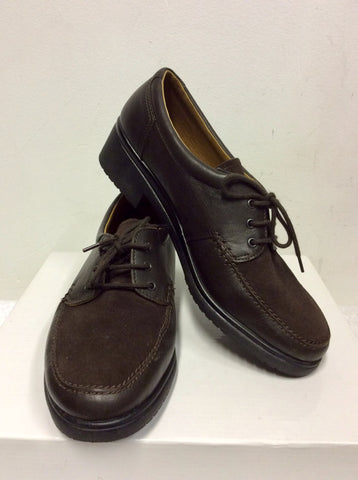 ROHDE BROWN LEATHER & SUEDE LACE UP LOAFERS SIZE 6/39