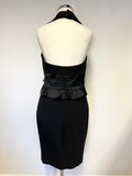 KAREN MILLEN BLACK HALTER NECK SPECIAL OCCASION PENCIL DRESS SIZE 10