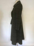 VIVIENNE WESTWOOD DARK GREY & BLACK CHECK WOOL BLEND COAT SIZE 42 UK 10