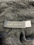 MINT VELVET CHARCOAL GREY RELAXED FIT BUTTON CUFF LONG SLEEVE JUMPER SIZE M