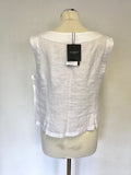 BRAND NEW HOBBS WHITE LINEN SLEEVELESS YACHT TOP SIZE 12