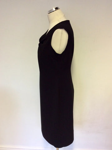 PRÉCIS BLACK TWIST NECKLINE BLACK SHIFT DRESS SIZE 14