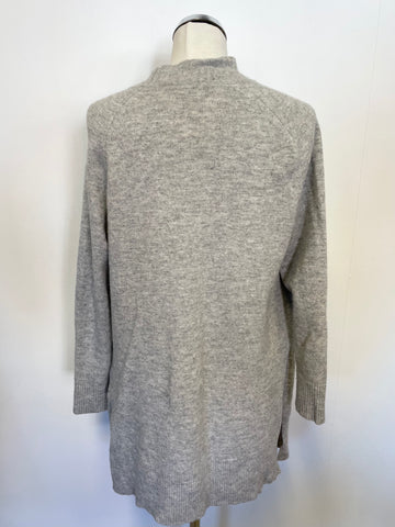 LK BENNETT NEL GREY WOOL LONG CARDIGAN SIZE S/M