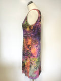 BRAND NEW OUI MOMENTS MULTICOLOURED BEAD NECKLINE SLEEVELESS DRESS SIZE 14