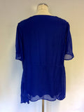 BRAND NEW STUDIO 8 BLUE SILK SHORT SLEEVE TOP SIZE 20