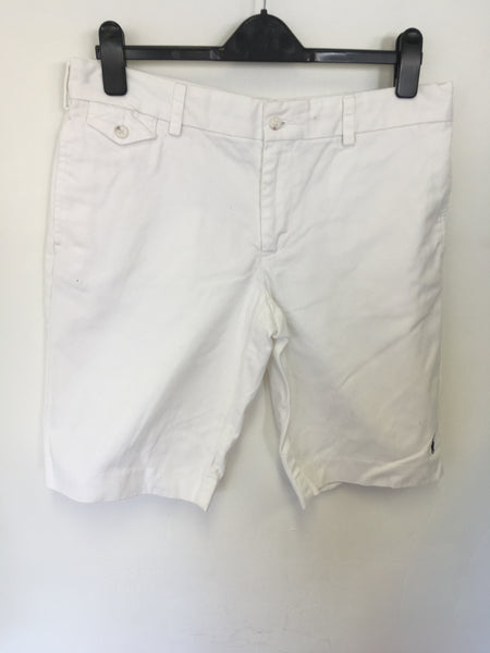 RALPH LAUUREN SPORT WHITE COTTON CHINO SHORTS SIZE 10 UK 14