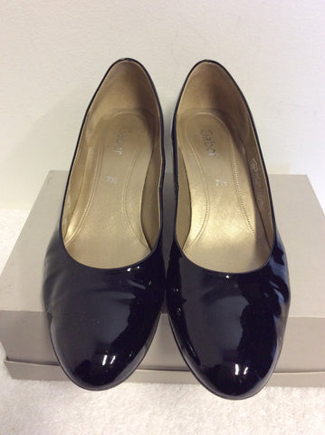 GABOR BLACK PATENT LEATHER HEELS SIZE 7.5/41