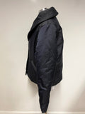 JIGSAW BLACK COLLARED V NECKLINE PADDED JACKET SIZE 14