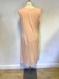 BRAND NEW MASCARA PEACH SLEEVELESS DRESS & MATCHING SEMI SHEER JACKET SIZE 18