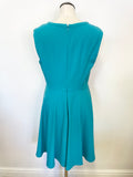 WHISTLES TURQUOISE SLEEVELESS FIT & FLARE DRESS SIZE 14