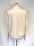 MINT VELVET PALE PINK ZIP UP BOMBER JACKET SIZE 14