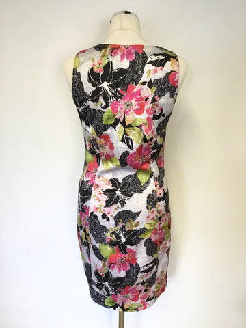 MARCIANO GUESS MULTI COLOURED FLORAL PRINT PENCIL DRESS SIZE 44 UK 12