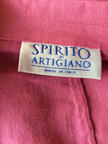 SPIRITO DI ARTIGIANO PINK LINEN SHORT SLEEVE JACKET SIZE 20