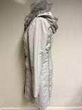 BRAND NEW PER UNA PALE GREY DETACHABLE FUR COLLAR & HOOD COAT SIZE S