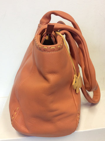 RADLEY CORAL ORANGE LEATHER SHOULDER BAG