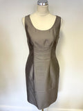 LK BENNETT GREY WOOL & SILK PENCIL DRESS & JACKET SUIT SIZE 10