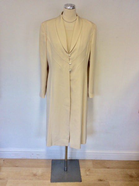 JACQUES VERT CREAM DRESS & MATCHING COAT SIZE 14/16