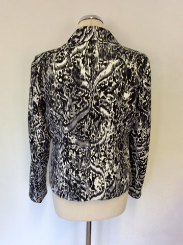 OSCAR B BLACK,GREY & IVORY PRINT JACKET SIZE 12