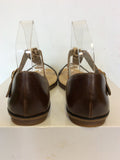 BRAND NEW RIEKER BROWN,LEOPARD PRINT & BLACK STRAPPY LEATHER FLAT SANDALS SIZE 6/39