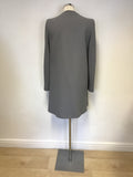 DESIGNER GOAT GREY REDGRAVE GREY LONGER LINE WOOL COAT SIZE 12