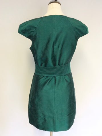 COAST EMERALD GREEN CAP SLEEVE TIE BELT SPECIAL OCCASION DRESS SIZE 12