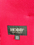 HOBBS RED PURE NEW WOOL JACKET SIZE 10