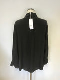 BRAND NEW THE WHITE COMPANY BLACK SILK SPLIT CUFF SHIRT SIZE 14