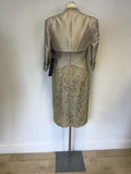 BRAND NEW MASCARA PALE GOLD & LACE PENCIL DRESS & BOLERO JACKET SIZE 12