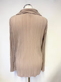 & OTHER STORIES BEIGE PLEATED RIBBED LONG SLEEVED BLOUSE SIZE M